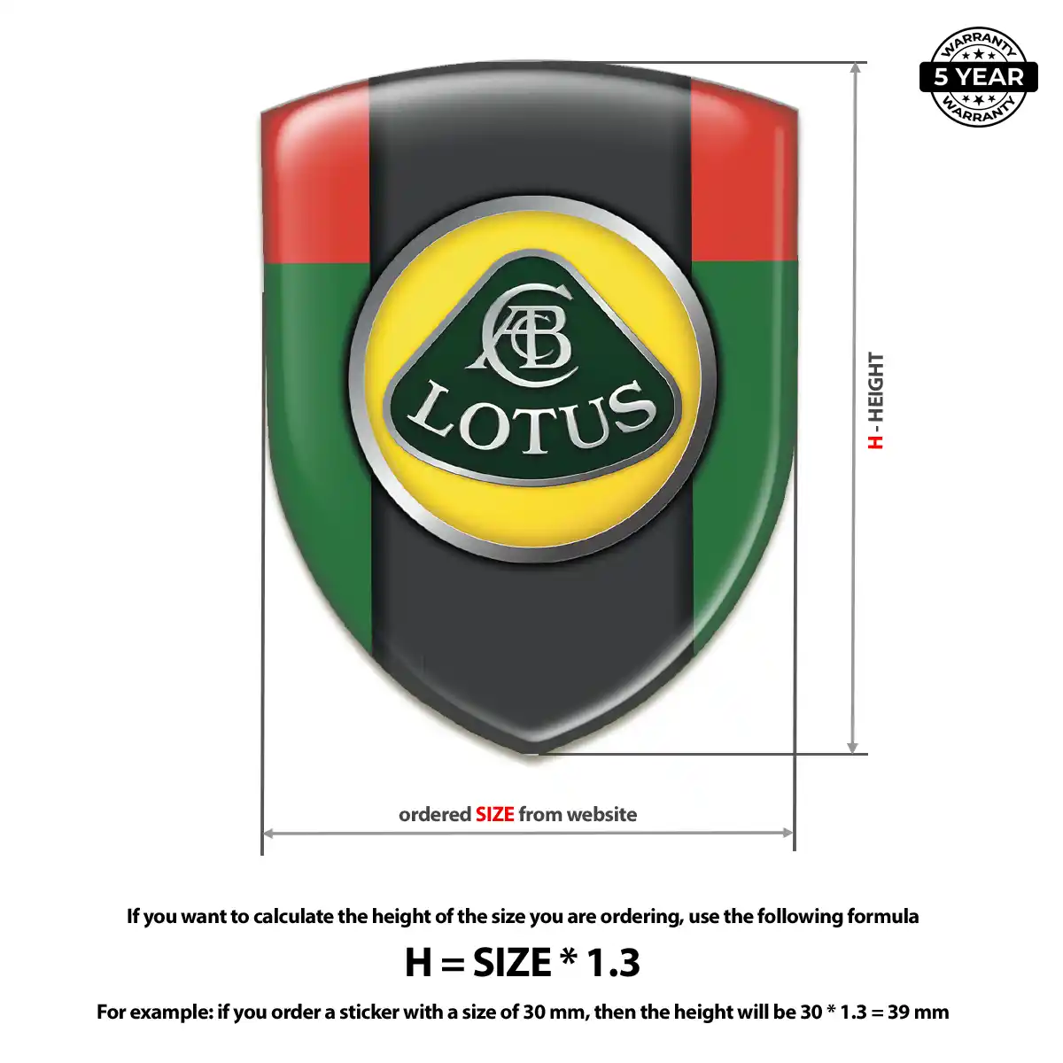 Lotus Domed Logo Decal Resin Luxe