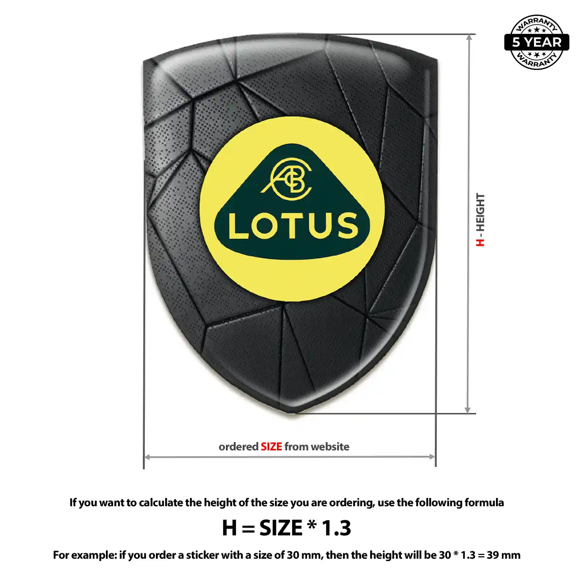 Lotus Domed Logo Decal Signature Grade