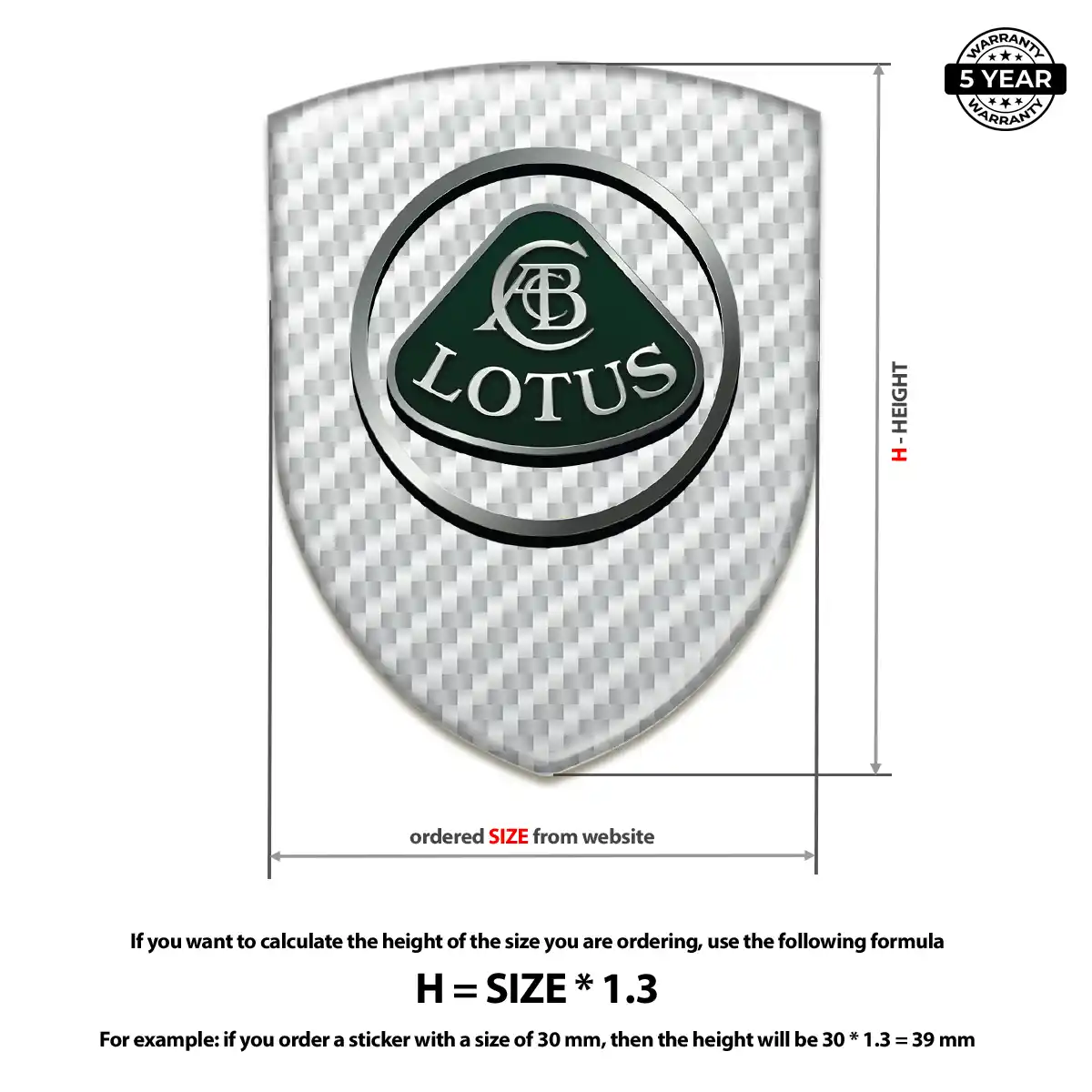 Lotus Domed Logo Sticker Cabin Style