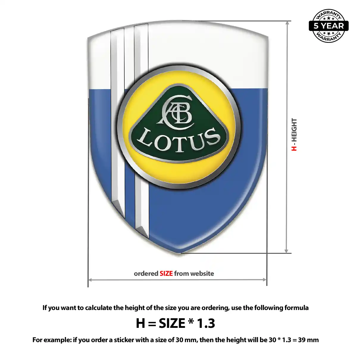 Lotus Domed Logo Sticker Elite Finish