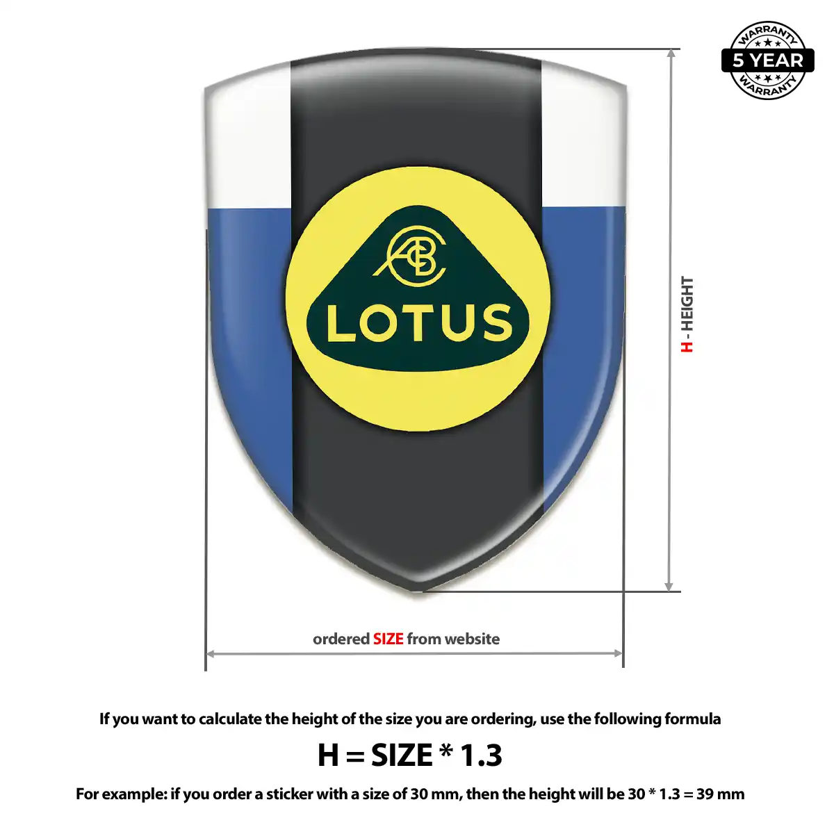 Lotus Domed Logo Sticker Exterior Luxe