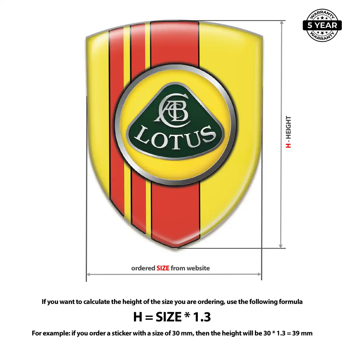 Lotus Domed Logo Sticker Interior Elegance