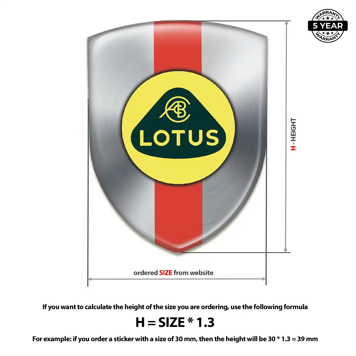 Lotus Domed Logo Sticker Interior Luxe