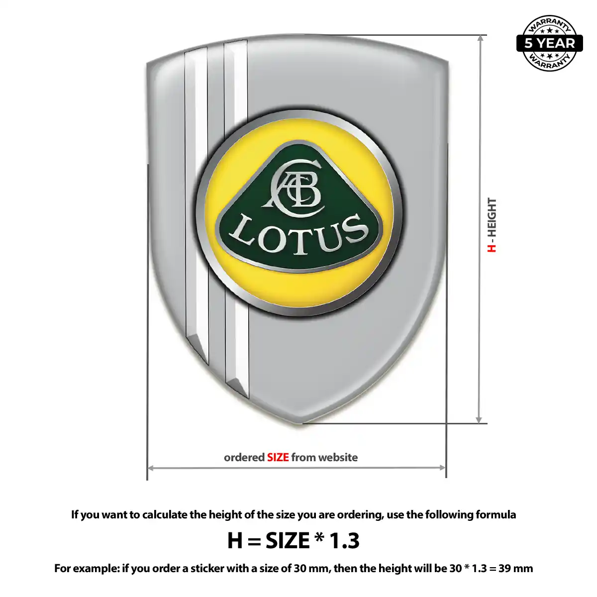 Lotus Domed Logo Sticker Resin Luxe