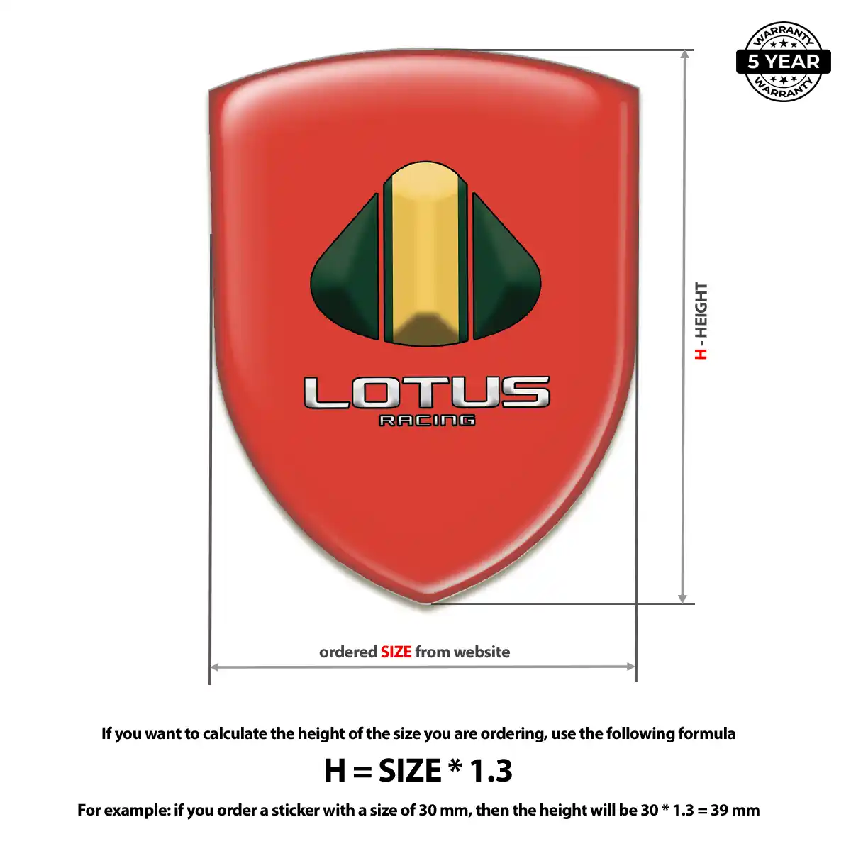 Lotus Domed Logo Sticker Sleek Style