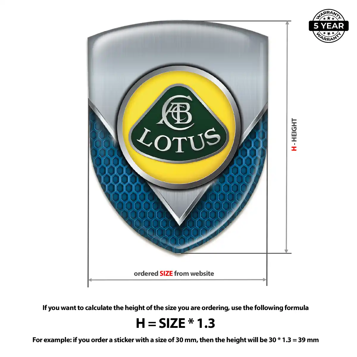 Lotus Emblem Badge Premium Dome