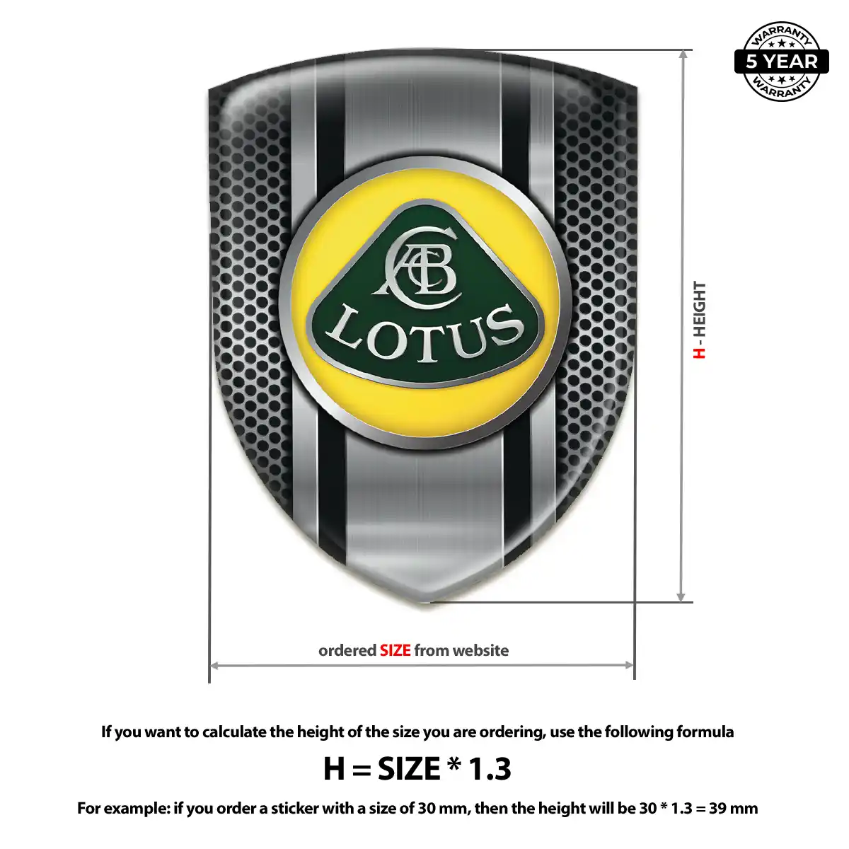 Lotus Emblem Domed Badge Elite Edition