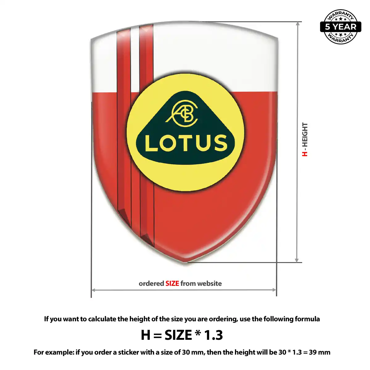 Lotus Emblem Domed Badge Elite Finish