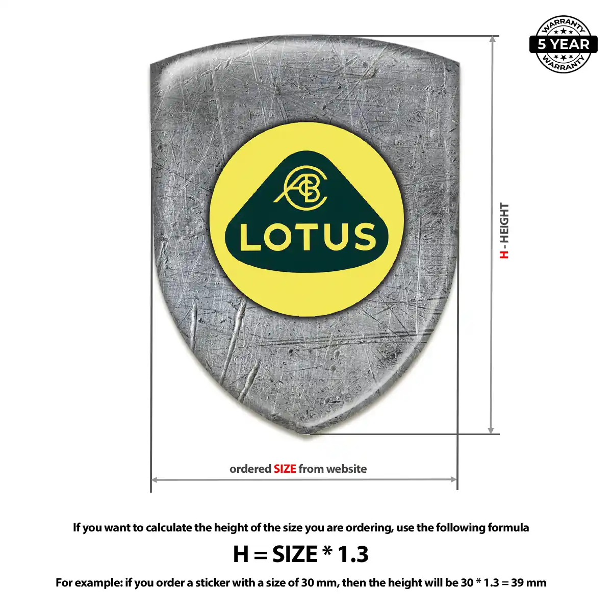 Lotus Emblem Domed Badge Interior Luxe