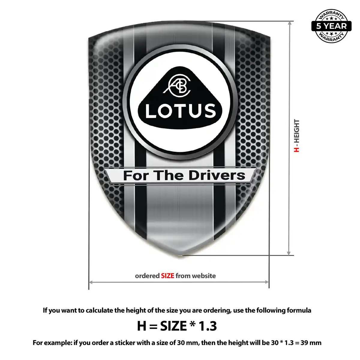 Lotus Emblem Domed Badge Outer Style