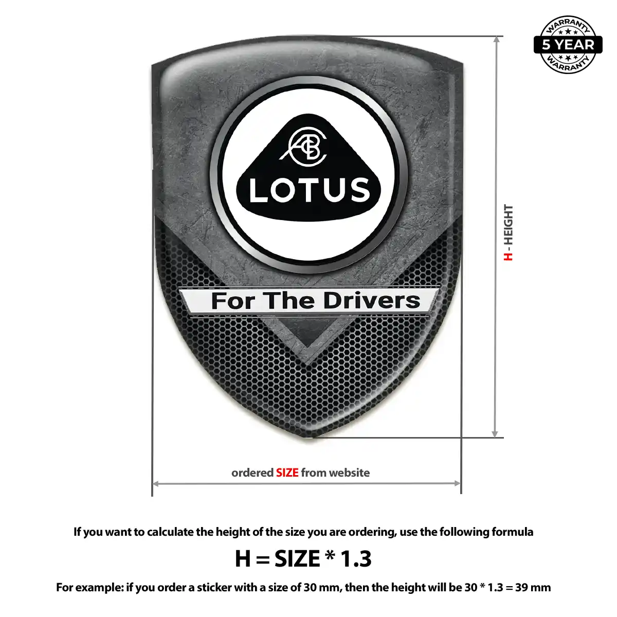 Lotus Emblem Domed Badge Premium Dome
