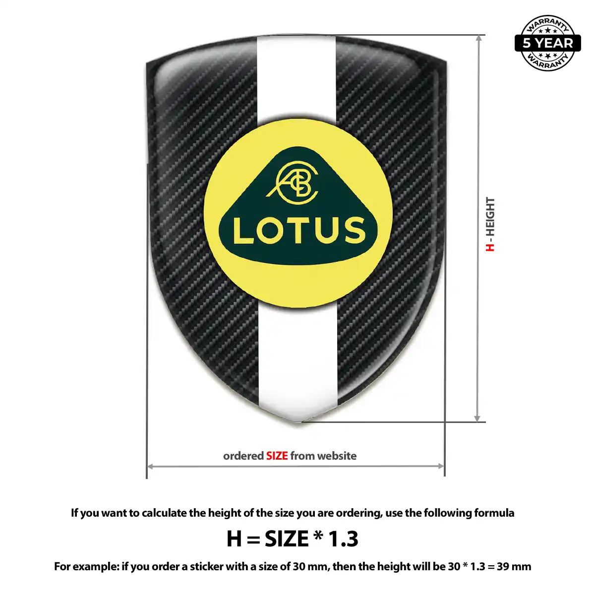 Lotus Emblem Domed Badge Prestige Line