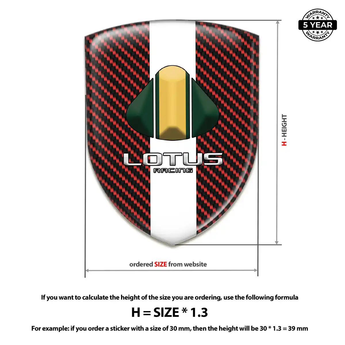 Lotus Emblem Domed Badge Resin Elite