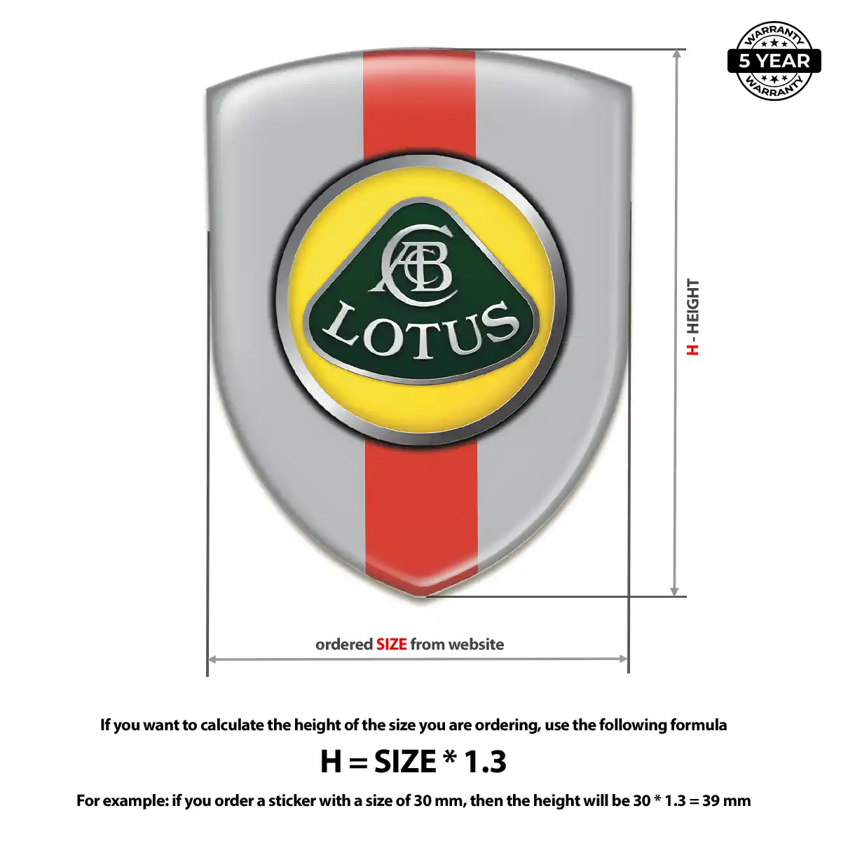 Lotus Emblem Domed Badge Resin Luxe