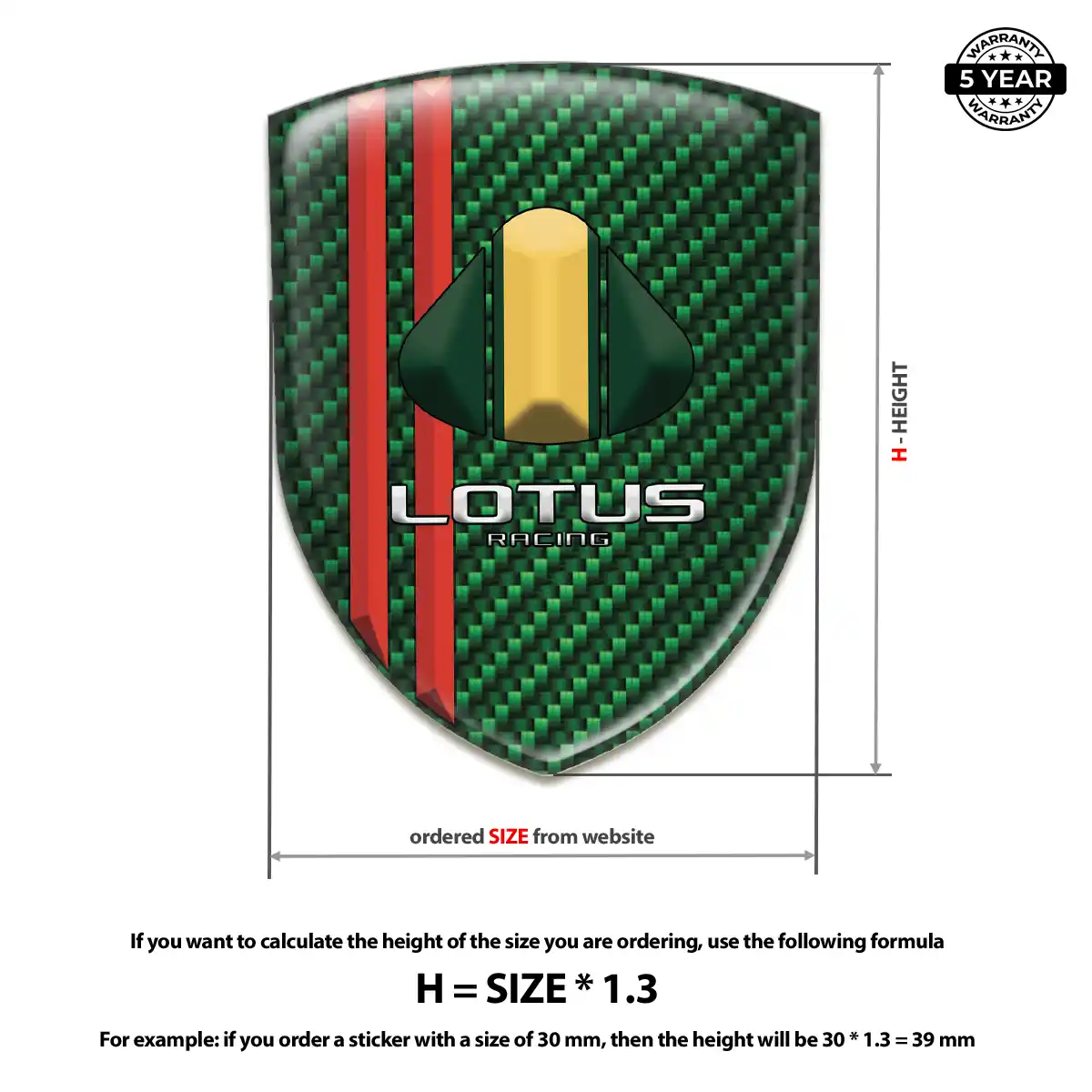 Lotus Emblem Domed Badge Signature Grade