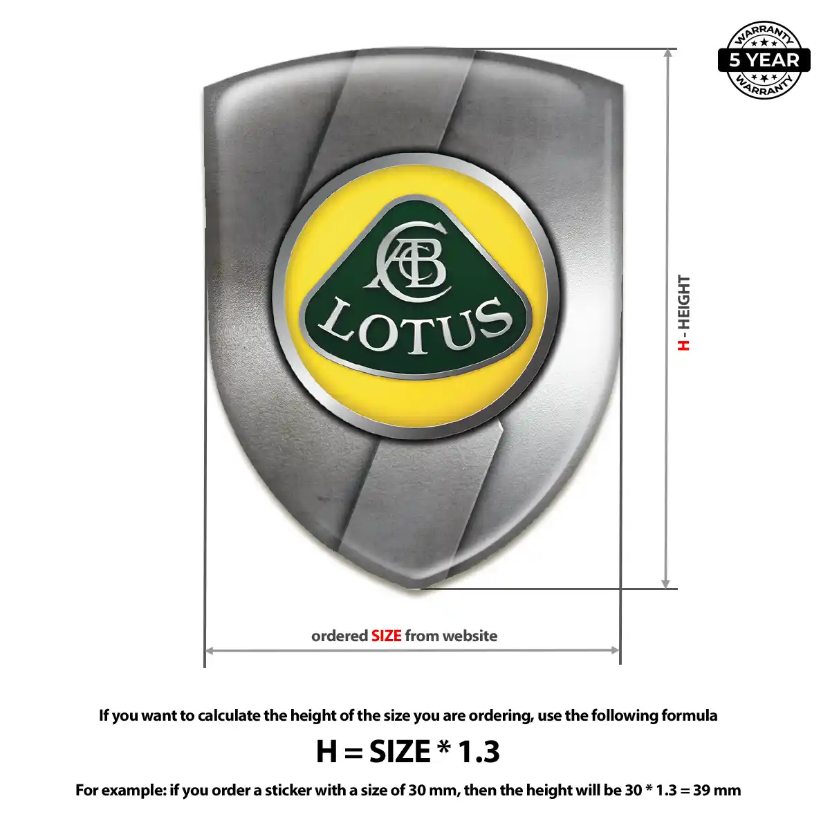 Lotus Emblem Domed Badge Sleek Style