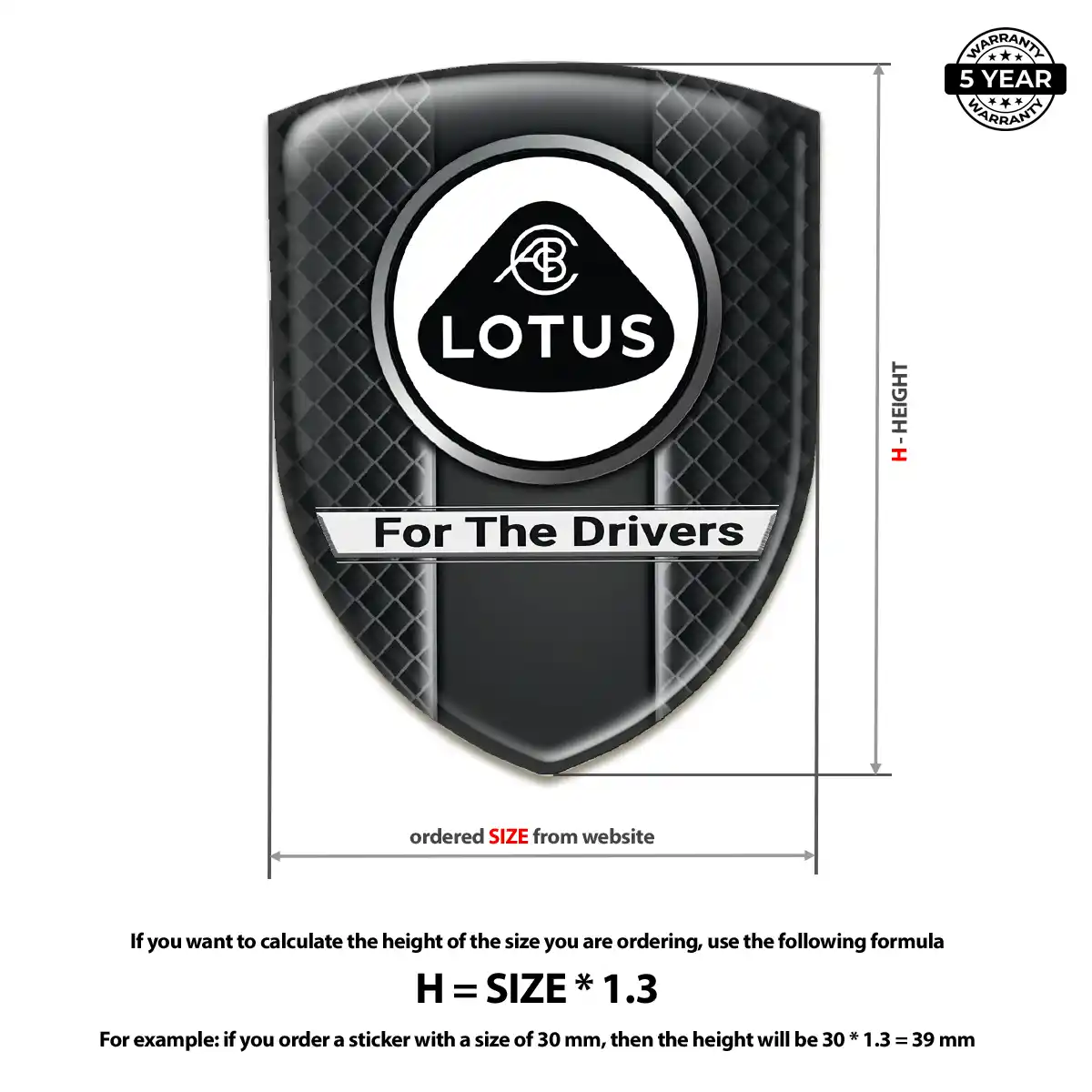 Lotus Emblem Domed Badge Superior Craft