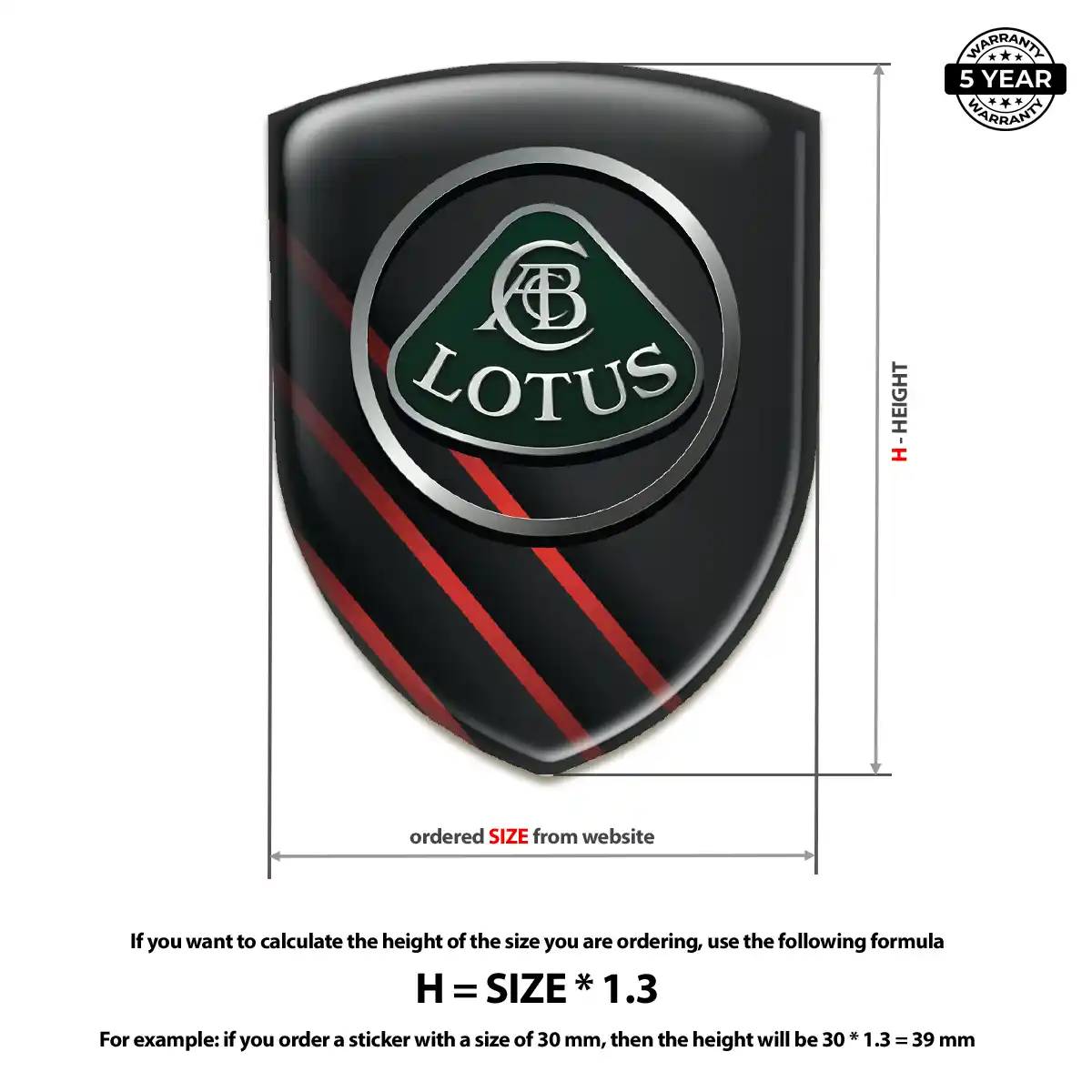 Lotus Emblem Shield Premium Dome