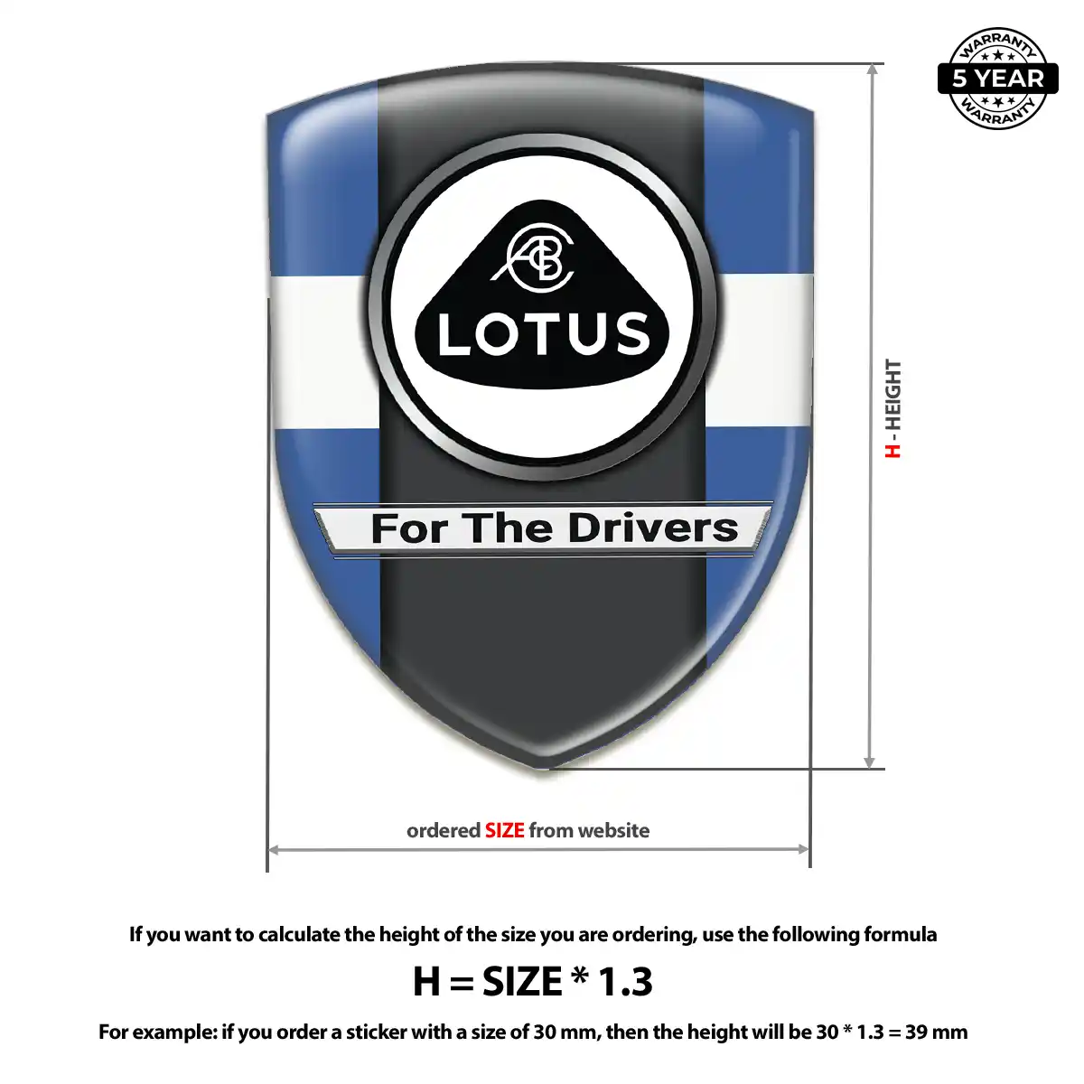 Lotus Epoxy Domed Sticker Exterior Luxe