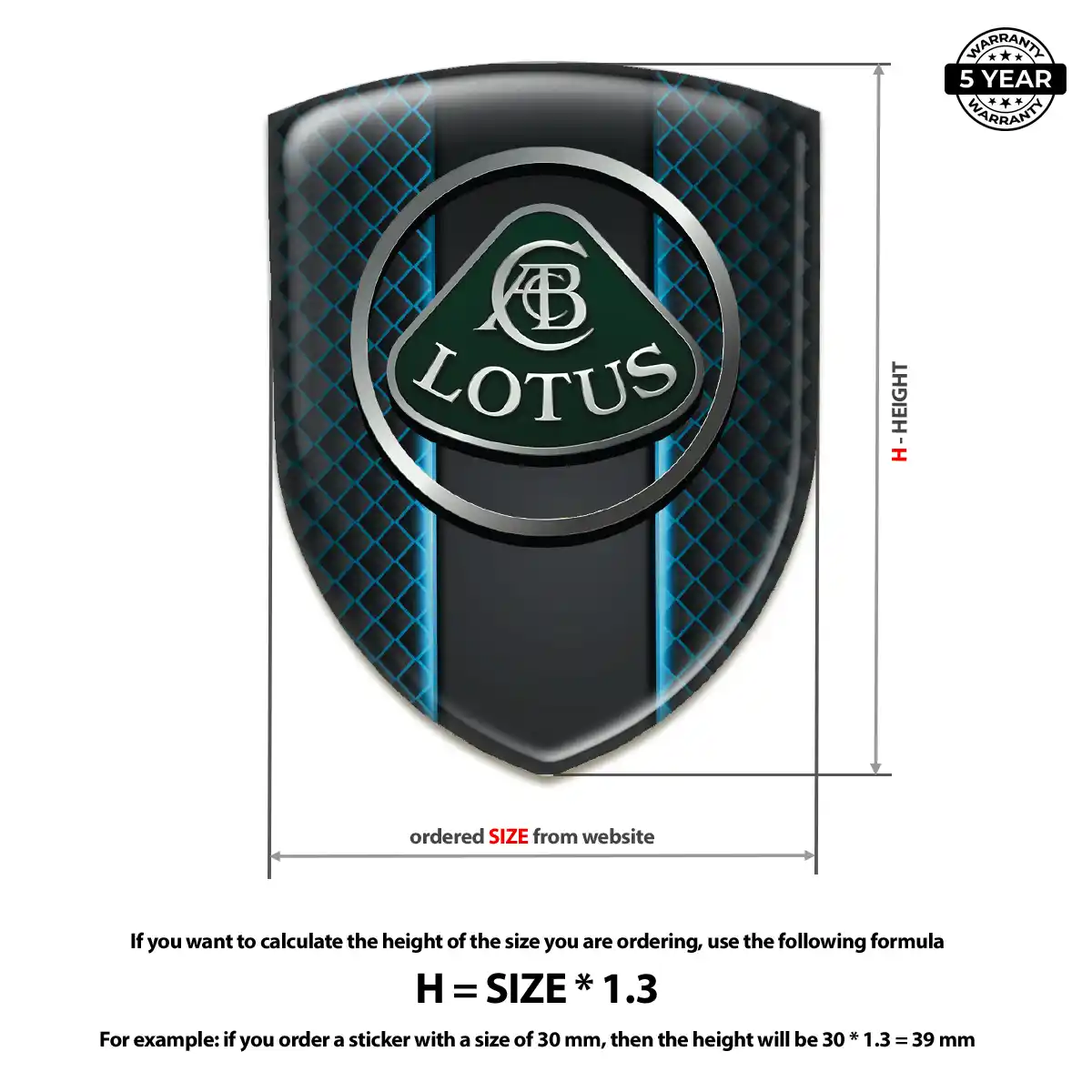 Lotus Epoxy Domed Sticker Interior Elegance