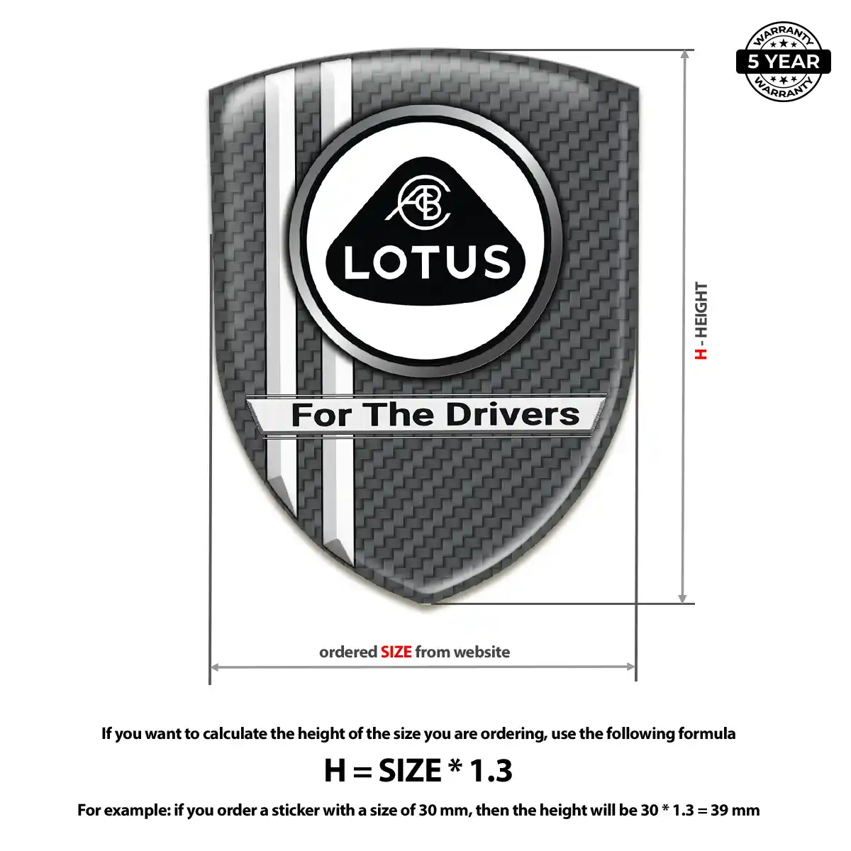 Lotus Epoxy Domed Sticker Interior Luxe