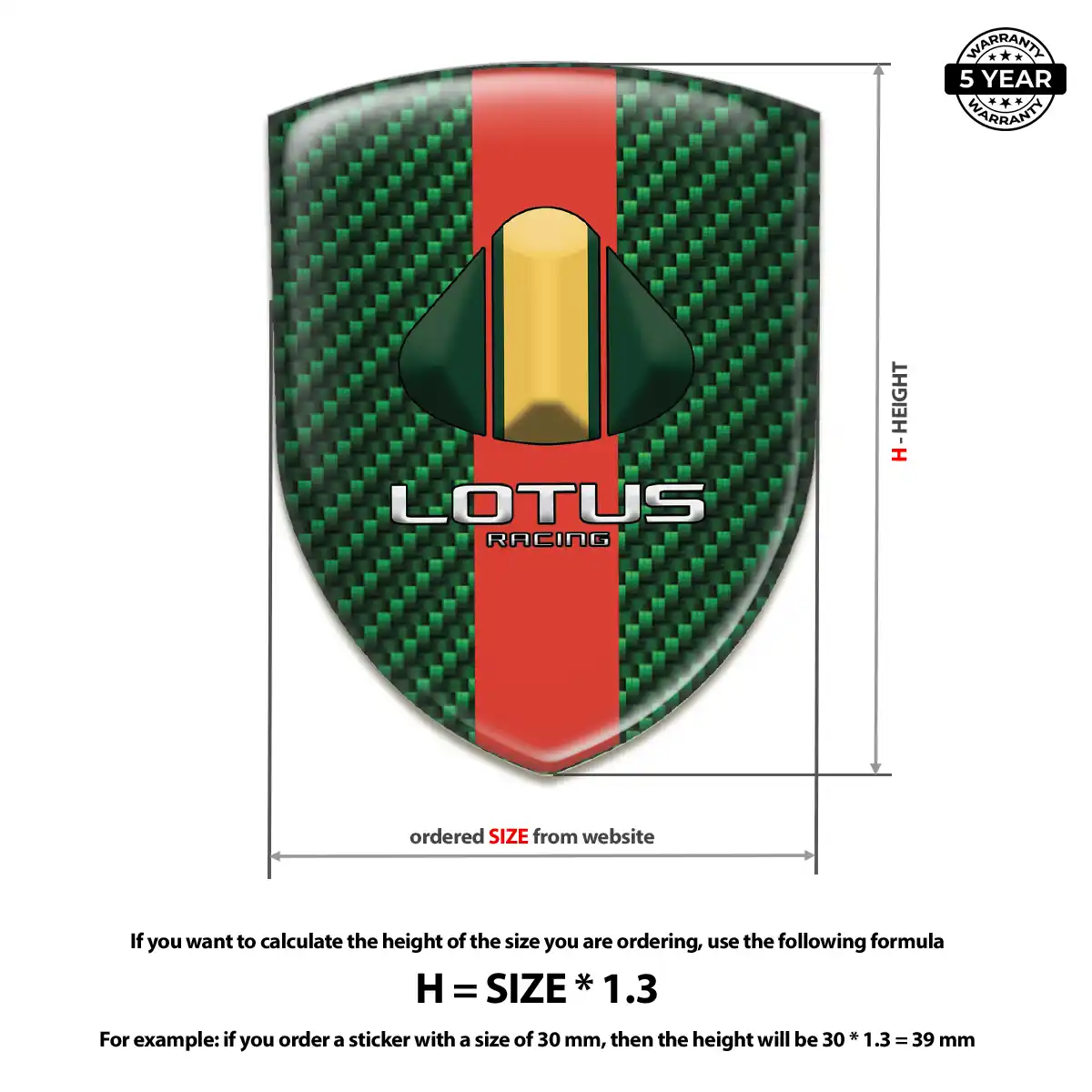 Lotus Gel Badge Sticker Elite Finish