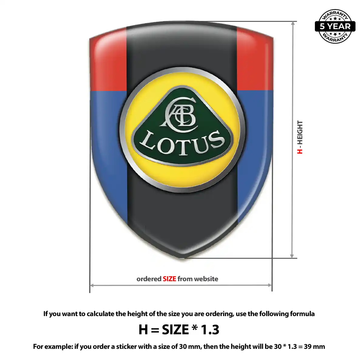 Lotus Gel Emblem Sticker Cabin Style