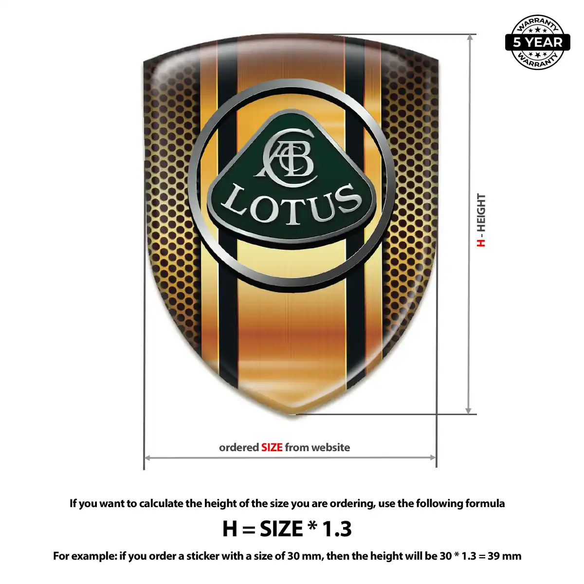 Lotus Gel Emblem Sticker Elite Finish