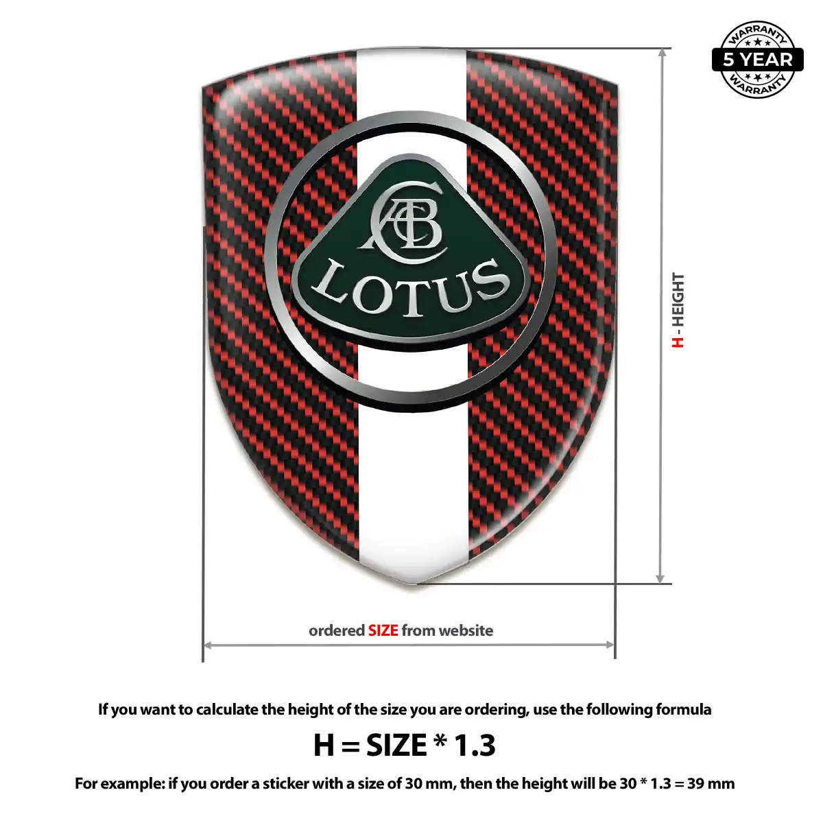 Lotus Gel Emblem Sticker Premium Dome