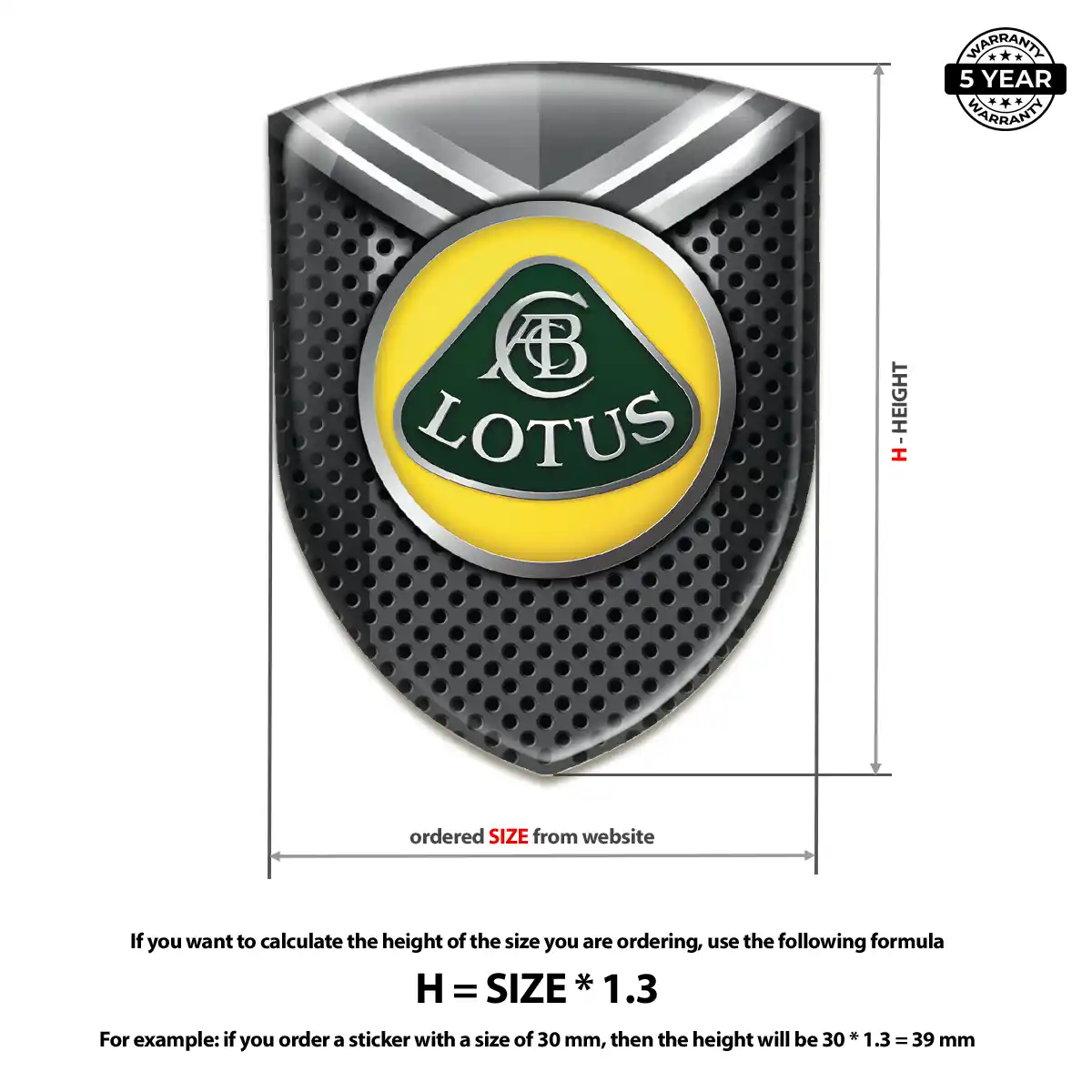 Lotus Gel Emblem Sticker Resin Luxe