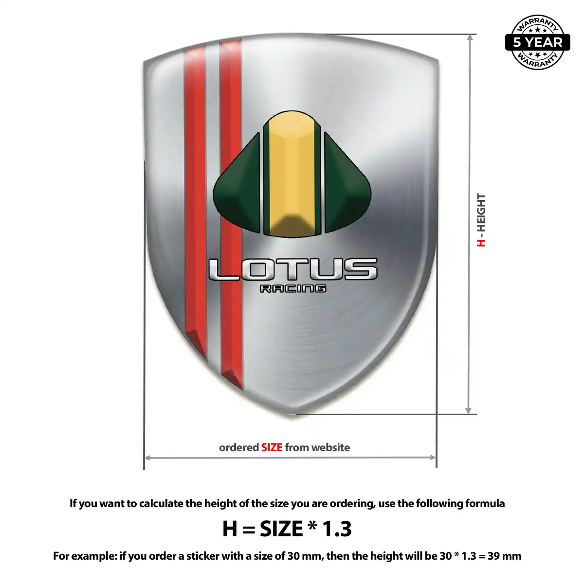 Lotus Gel Emblem Sticker Signature Grade