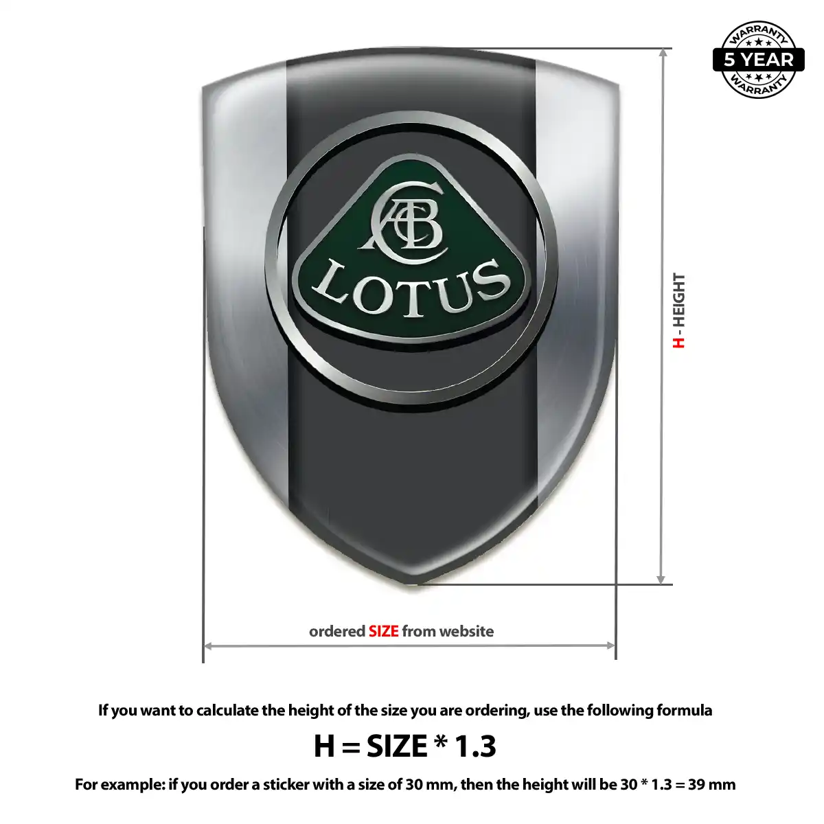 Lotus Gel Emblem Sticker Sleek Style