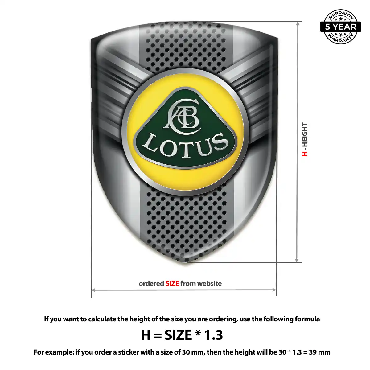 Lotus Logo Sticker Interior Luxe