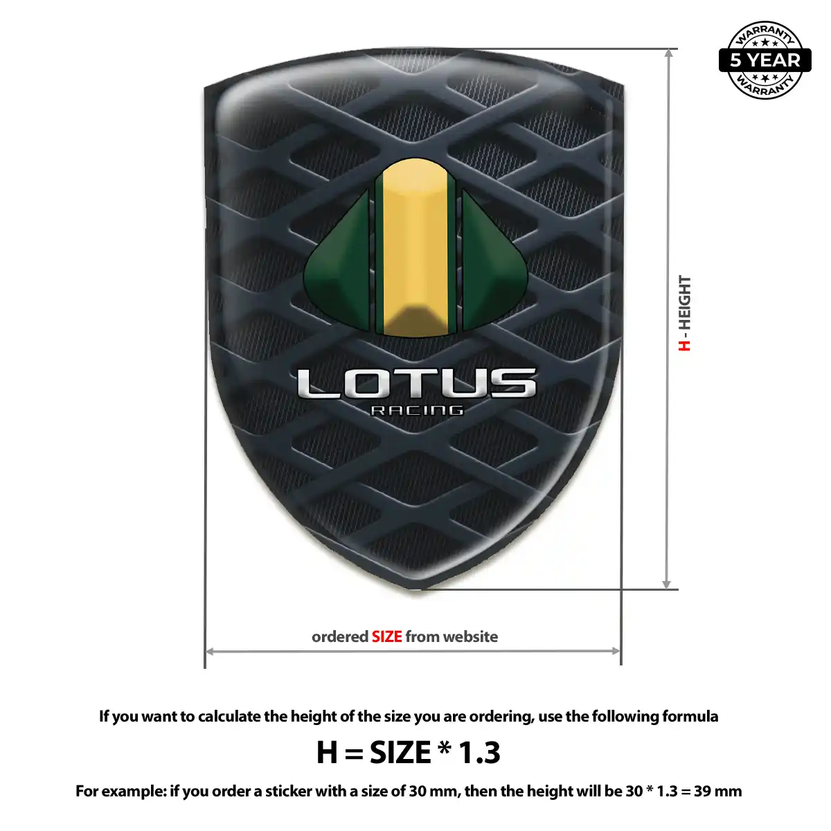 Lotus Polyurethane Domed Sticker Cabin Style