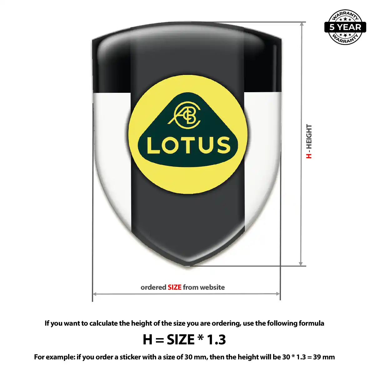 Lotus Polyurethane Domed Sticker Elite Finish