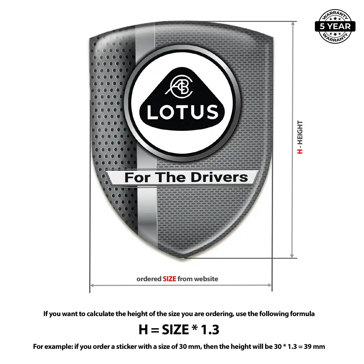 Lotus Polyurethane Domed Sticker Exterior Luxe