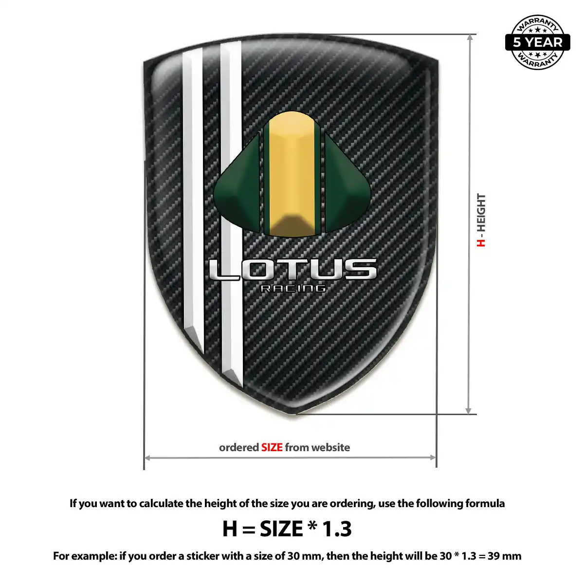 Lotus Polyurethane Domed Sticker Interior Luxe