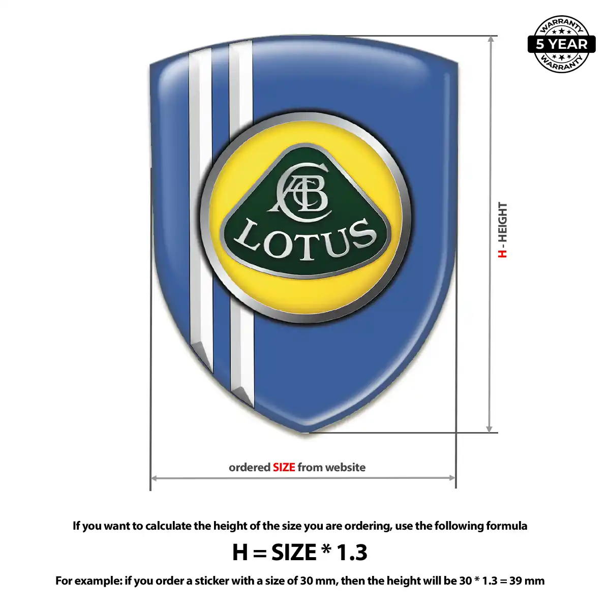 Lotus Polyurethane Domed Sticker Opulent Line