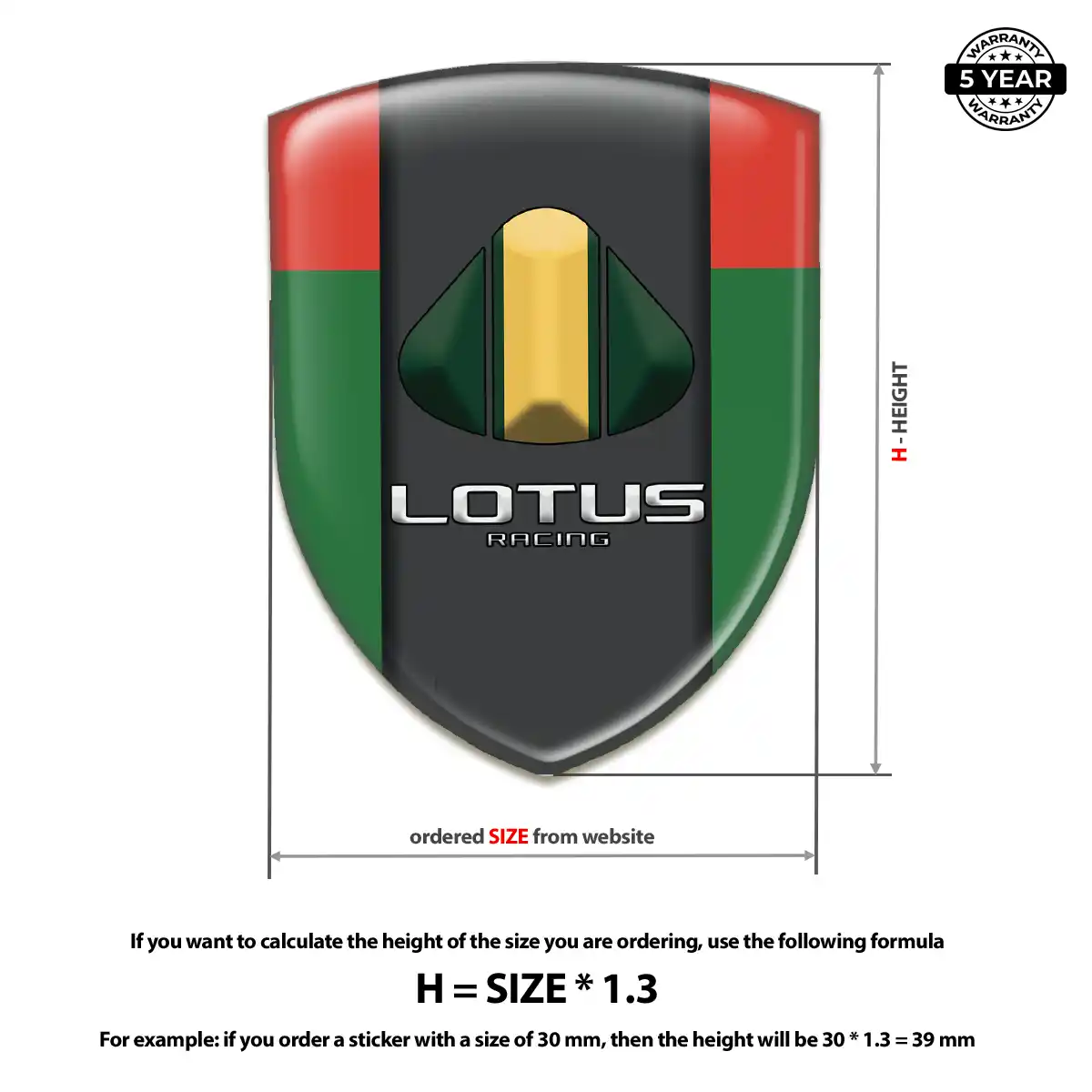 Lotus Polyurethane Domed Sticker Outer Style
