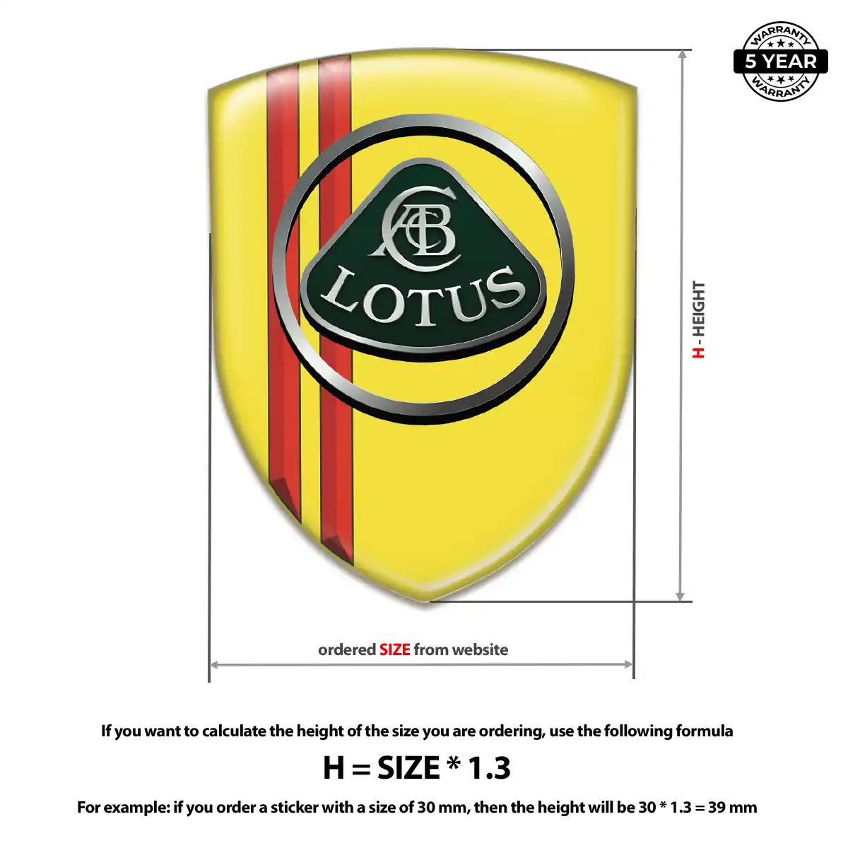 Lotus Polyurethane Domed Sticker Prestige Line