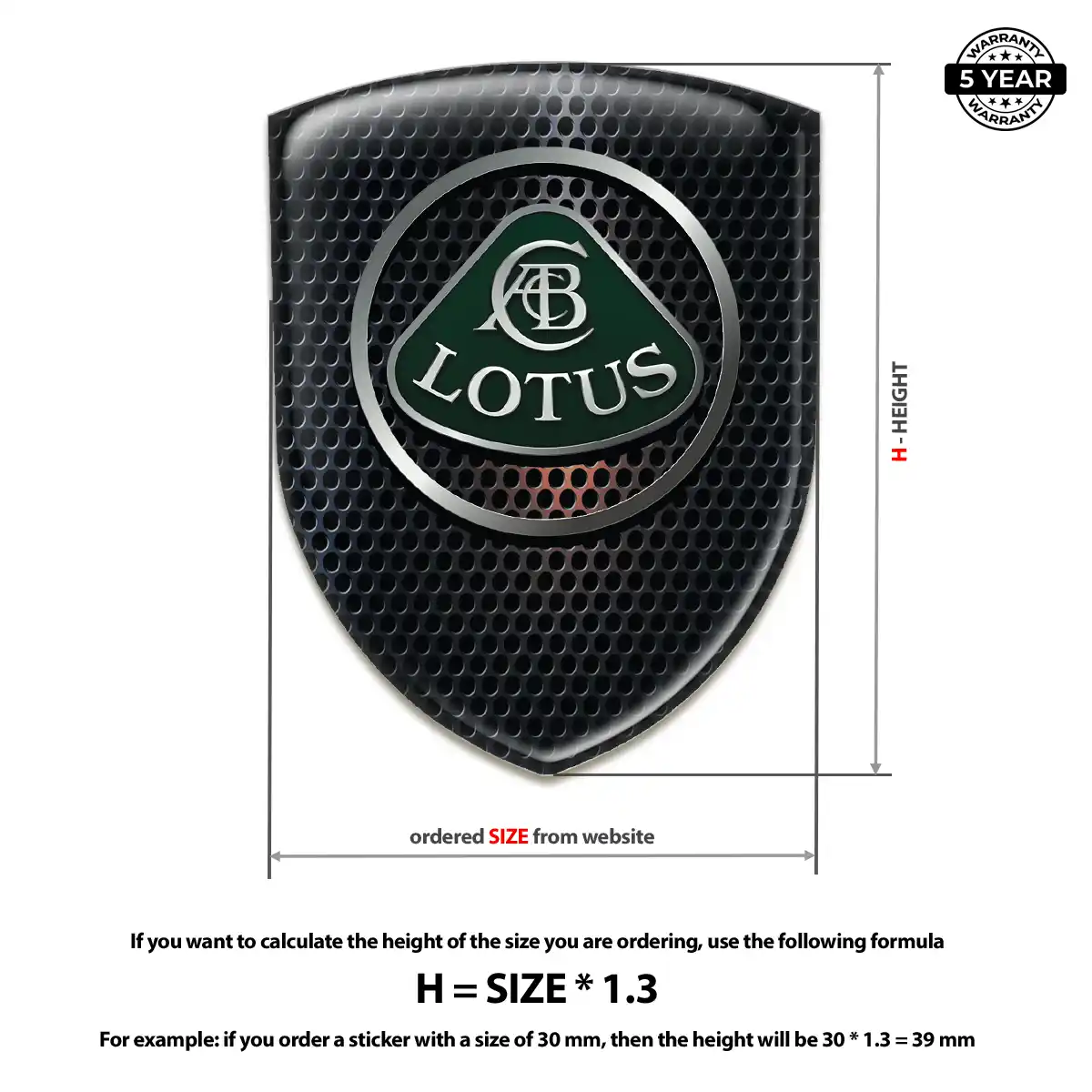 Lotus Polyurethane Domed Sticker Refined Design