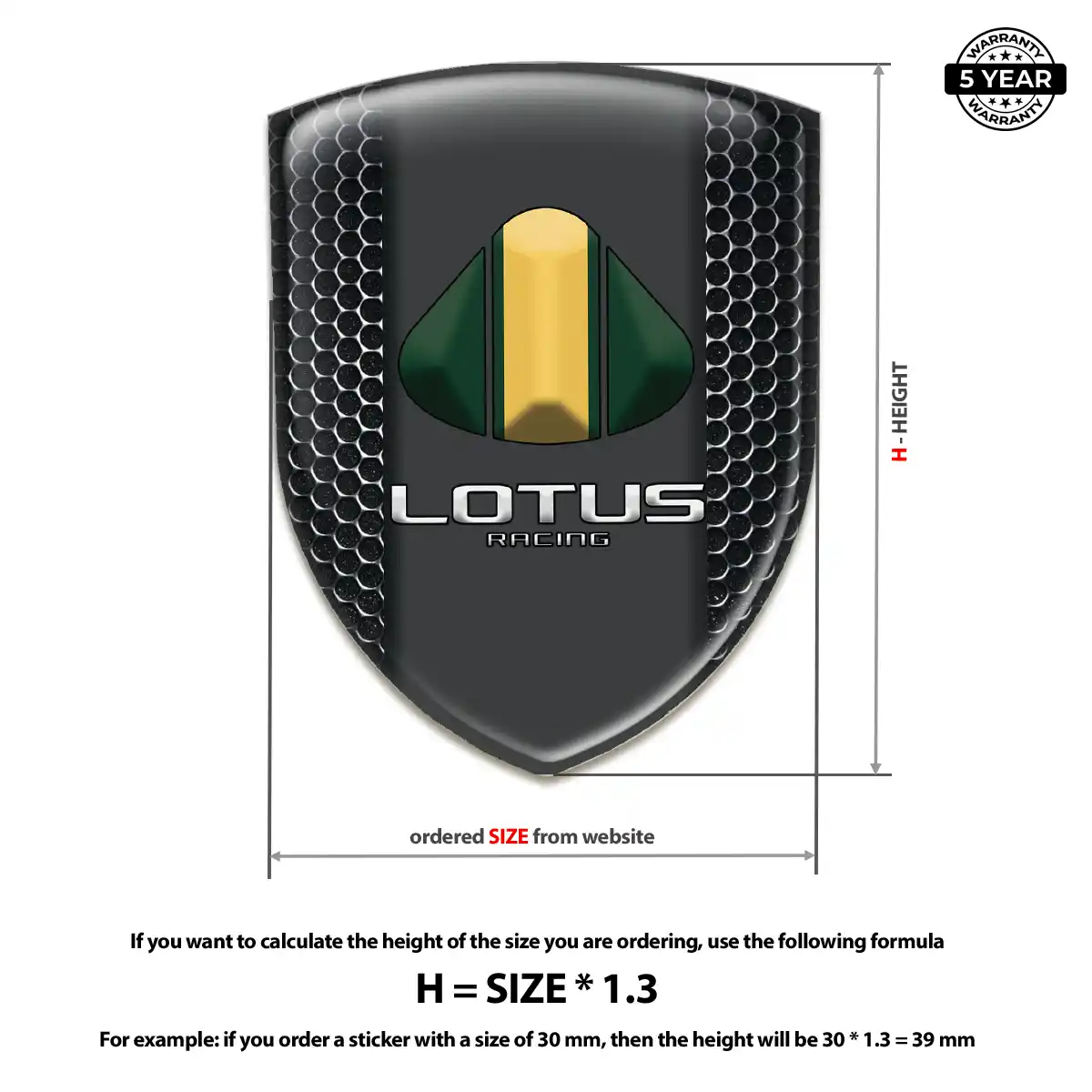 Lotus Polyurethane Domed Sticker Resin Elite