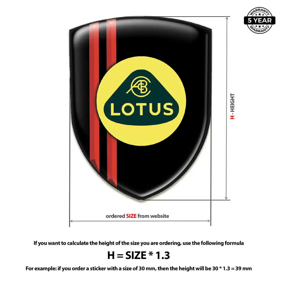 Lotus Resin Badge Sticker Cabin Style