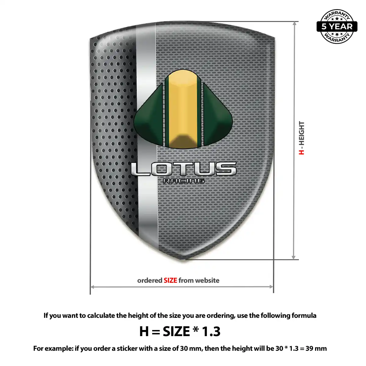 Lotus Resin Badge Sticker Elite Finish