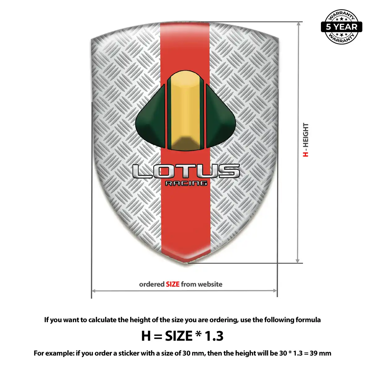 Lotus Resin Badge Sticker Exterior Luxe