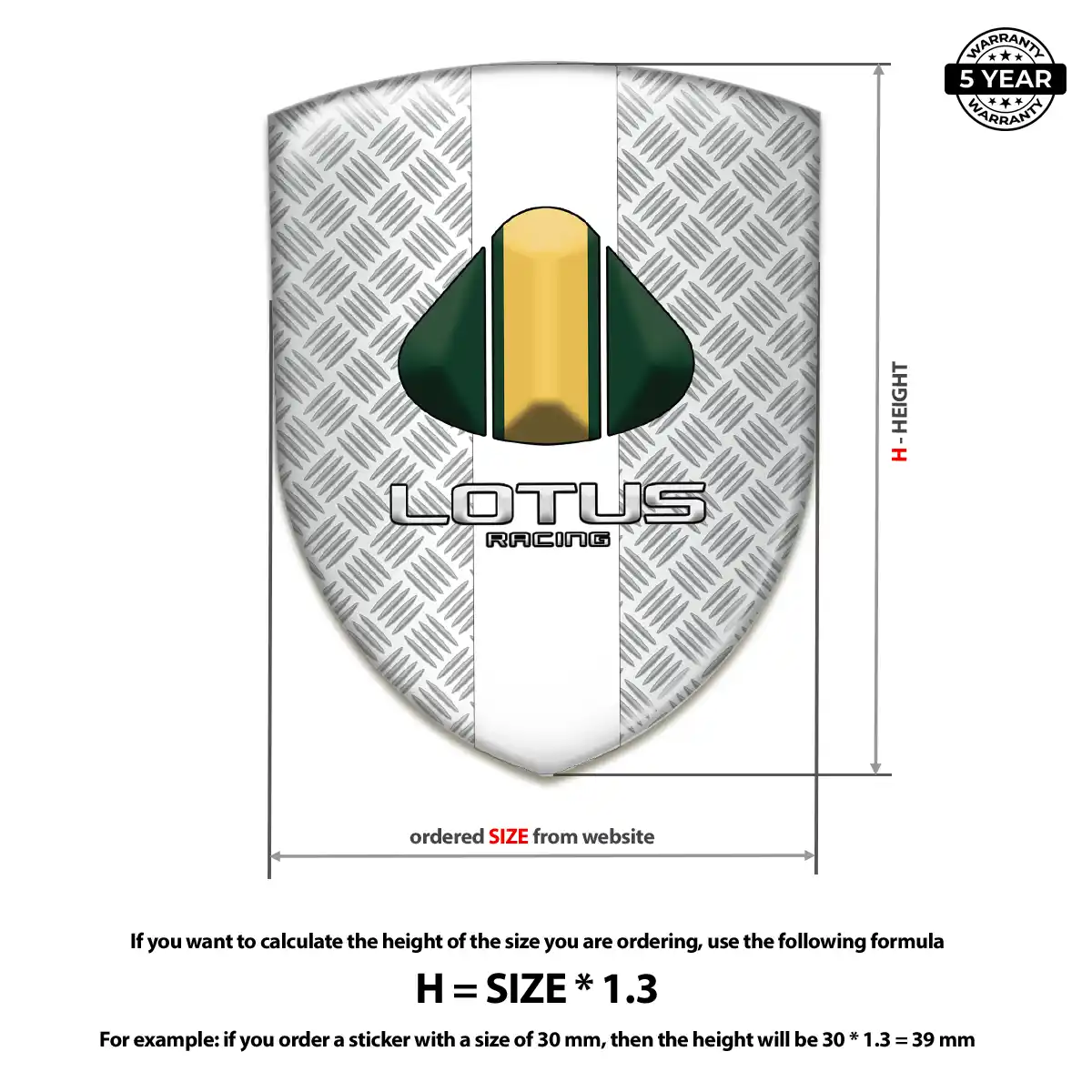 Lotus Resin Badge Sticker Interior Elegance