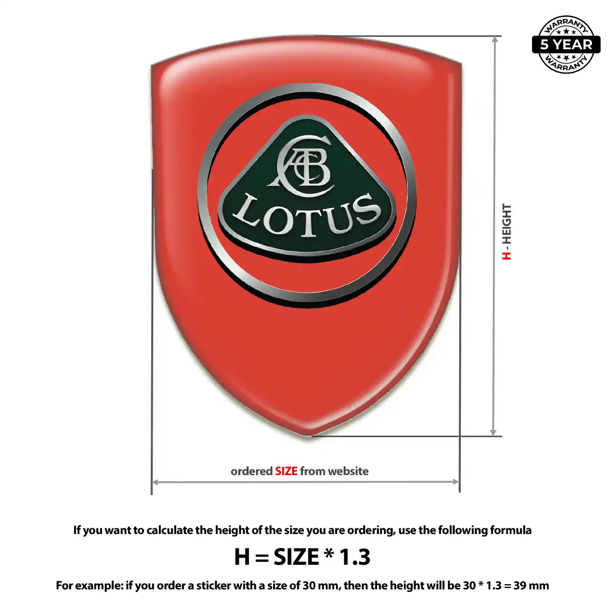 Lotus Resin Badge Sticker Interior Luxe