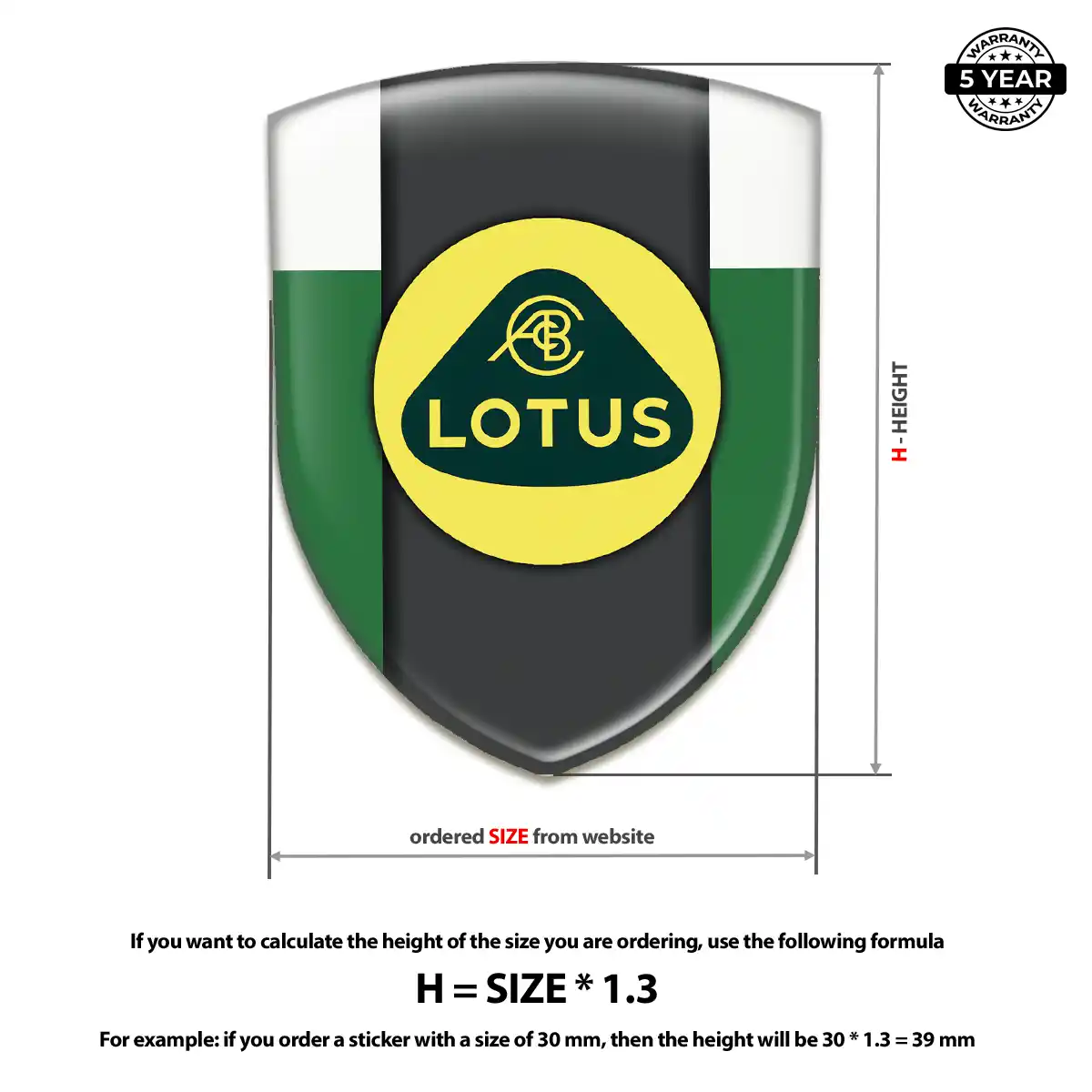 Lotus Resin Badge Sticker Premium Dome