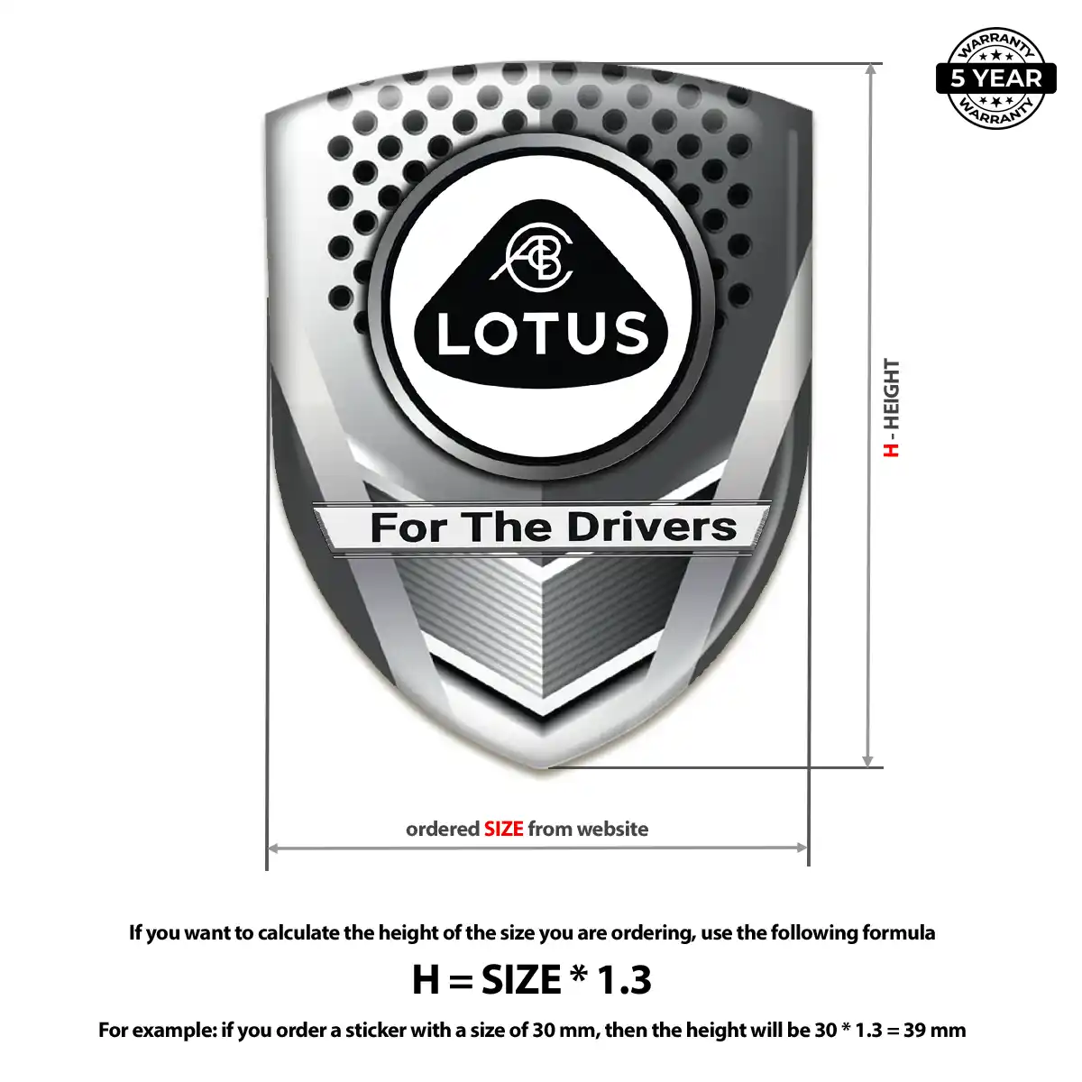Lotus Resin Domed Sticker Cabin Style
