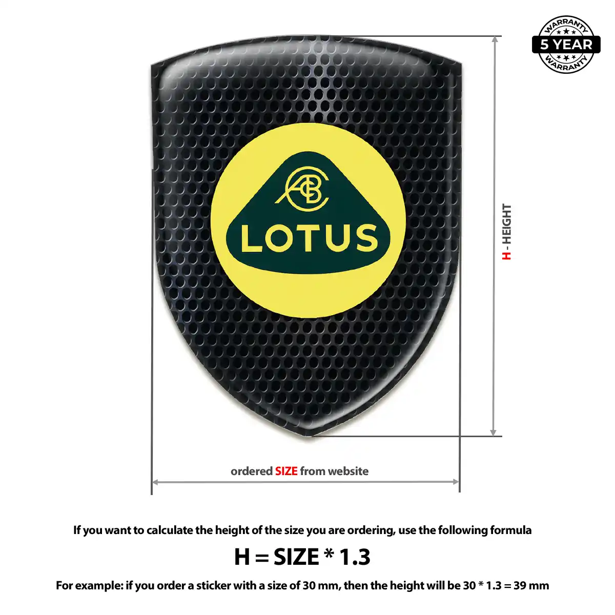 Lotus Resin Domed Sticker Elite Finish